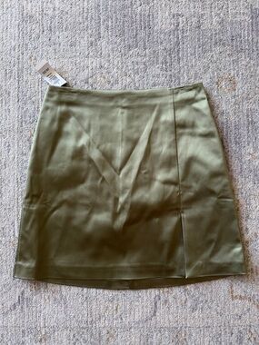 Sunday Best Olive Green Straight Mini Skirt
